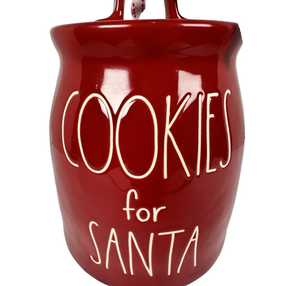 Rae Dunn Cookies for Santa Red Canister Jar with Lid Magenta Artisan Collection